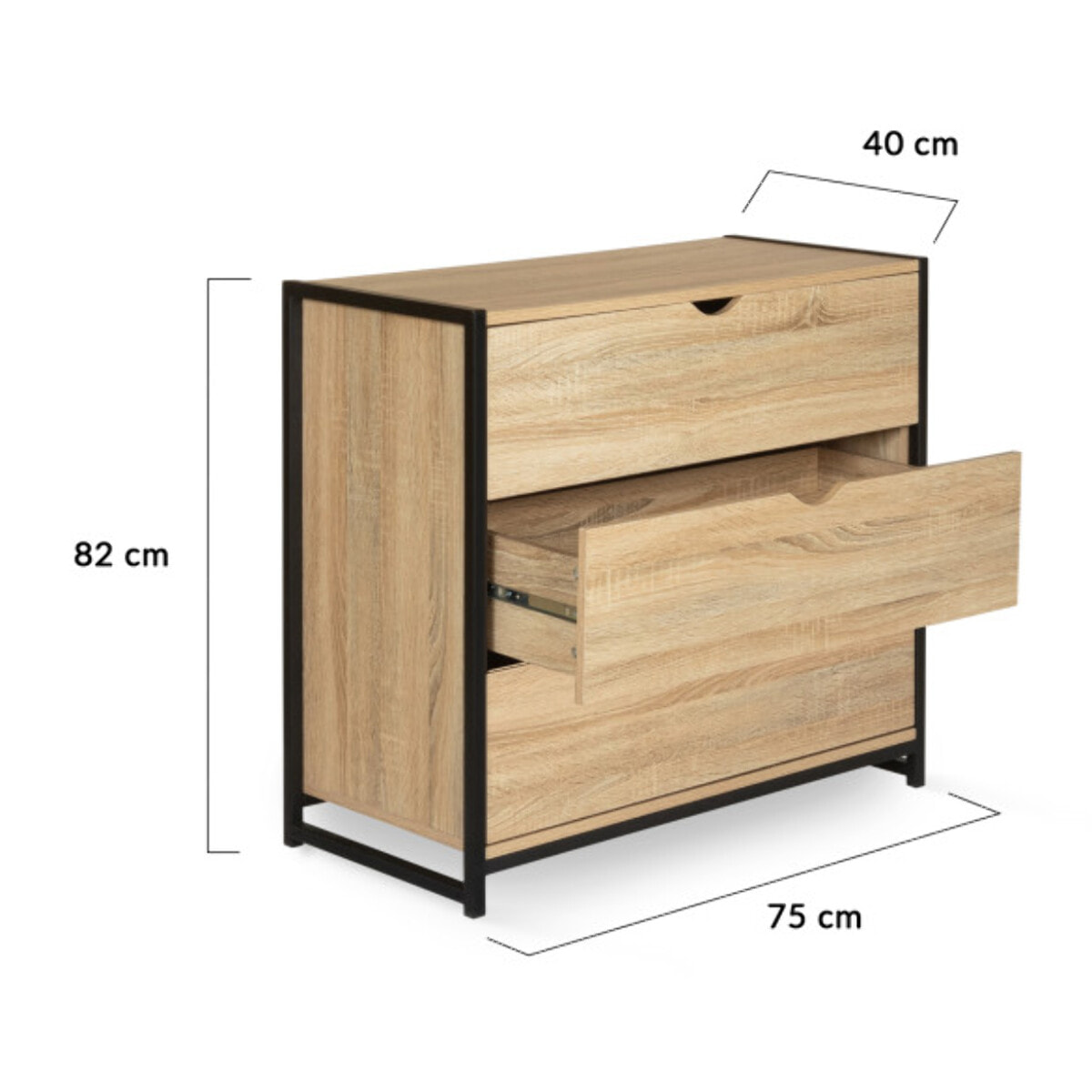 Commode 3 tiroirs Memphis