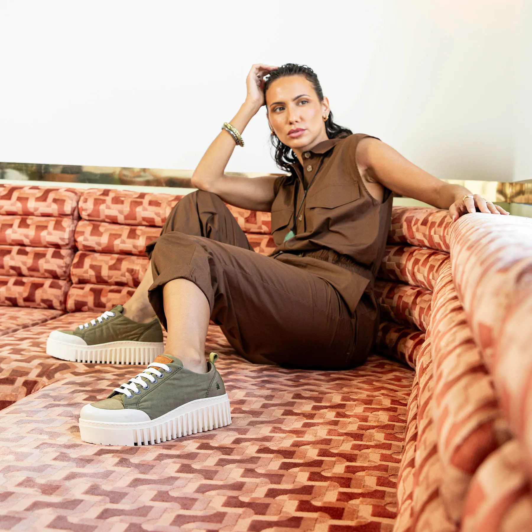 Zapatos 1534 NYLON KAKI/BRIGHTON color Kaki