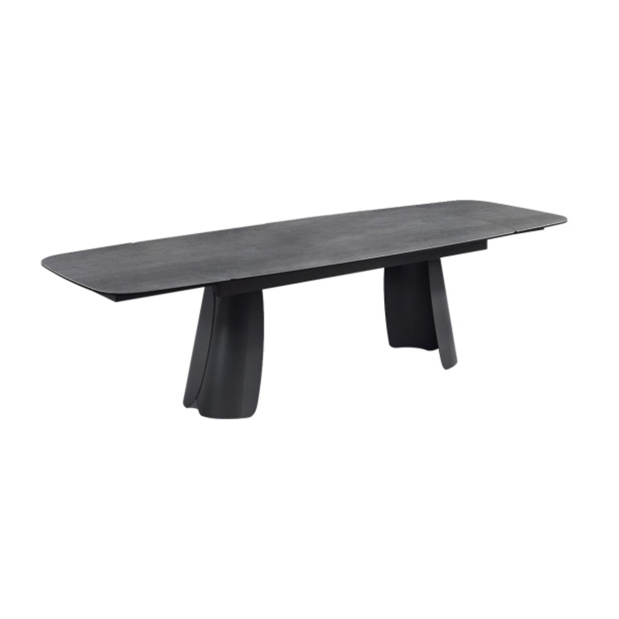 Table extensible 200 à 300 cm céramique gris pieds incurvés - MILANO