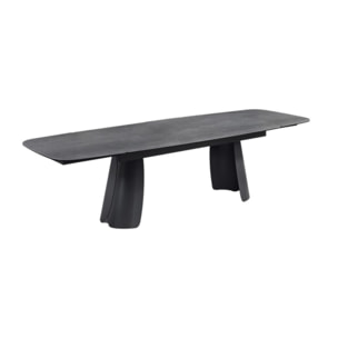 Table extensible 200 à 300 cm céramique gris pieds incurvés - MILANO