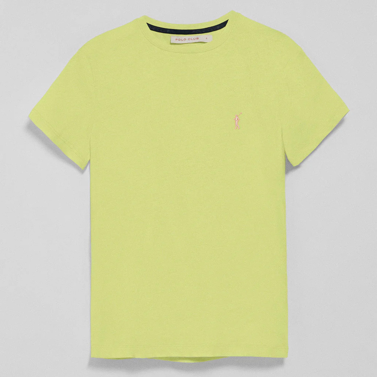 Camiseta verde lima de cuello redondo con bordado Rigby Go