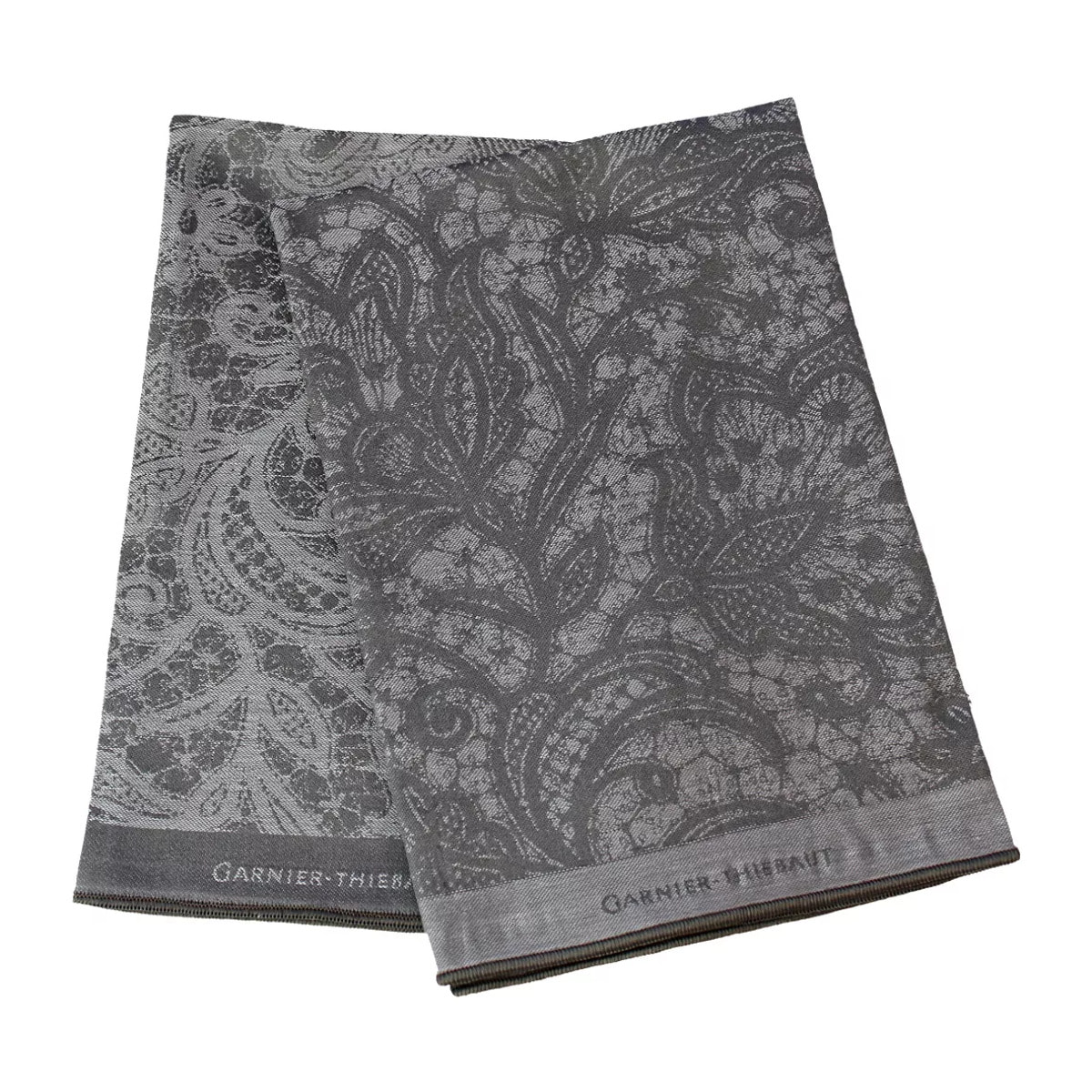 Lot de 2 mouchoirs pur coton motif jacquard beige Dentelles blanc douceur
