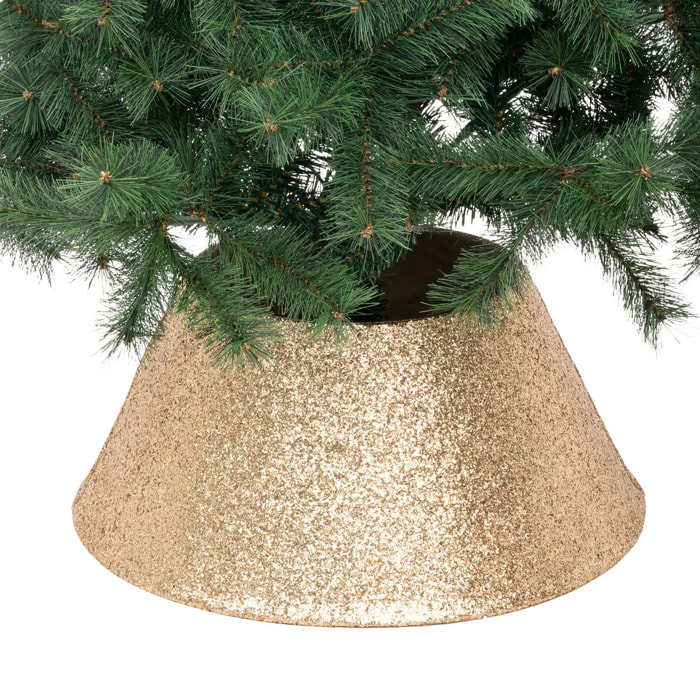 Cache pied de sapin pailleté D.56cm or