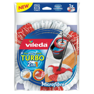 Vileda - Pack de 3 - Recharge 2en1 TURBO Easywring&clean - Microfibre officielle de rechange pour balai Vileda