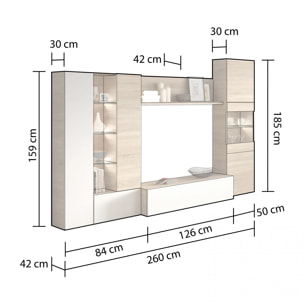 Salón Vinter Leds Blanco - Roble
