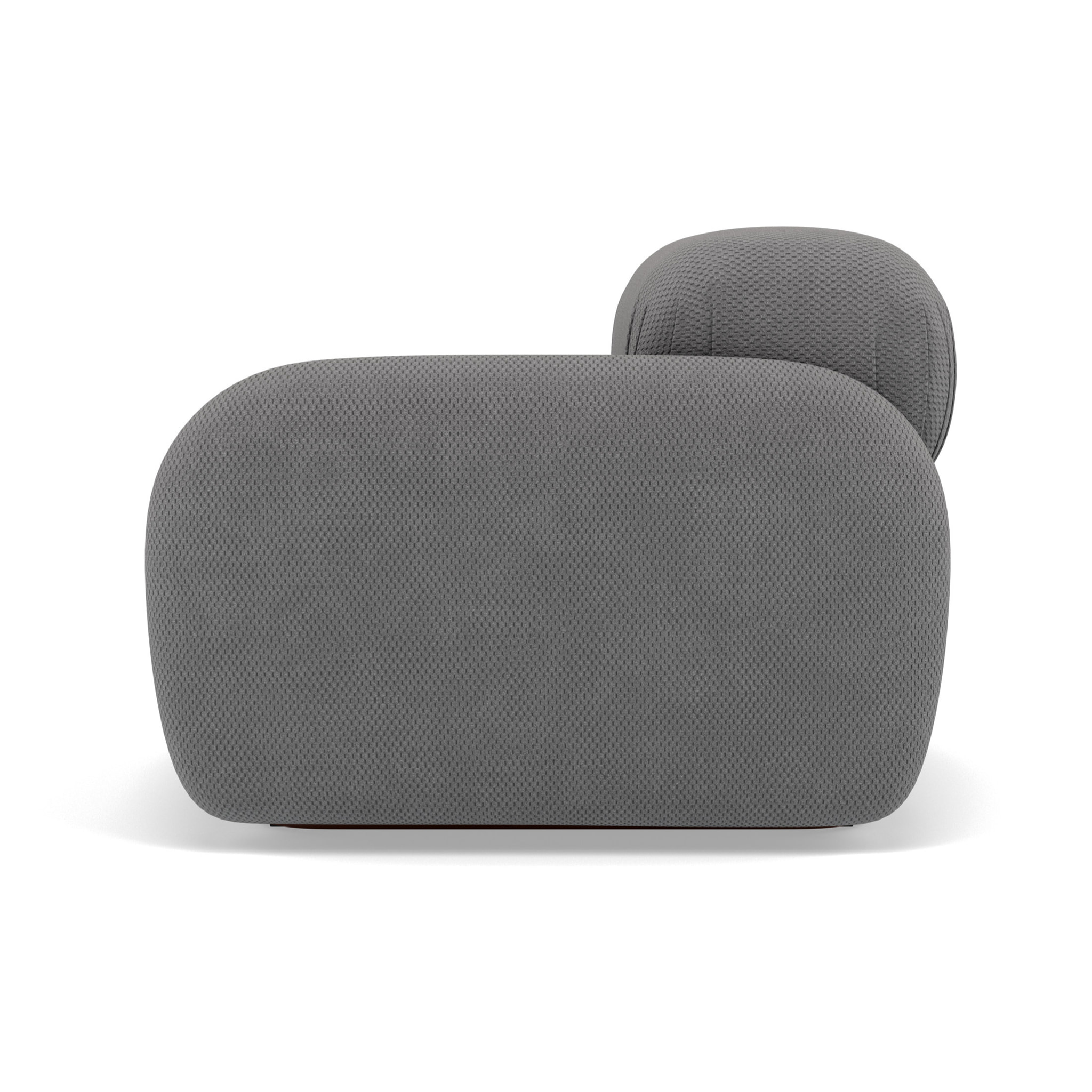 Penelope - module d'assise droit en velours texturé - Gris