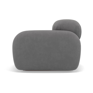 Penelope - module d'assise droit en velours texturé - Gris