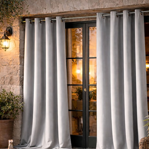 Rideau d'extérieur en tissu déperlant - Argent
