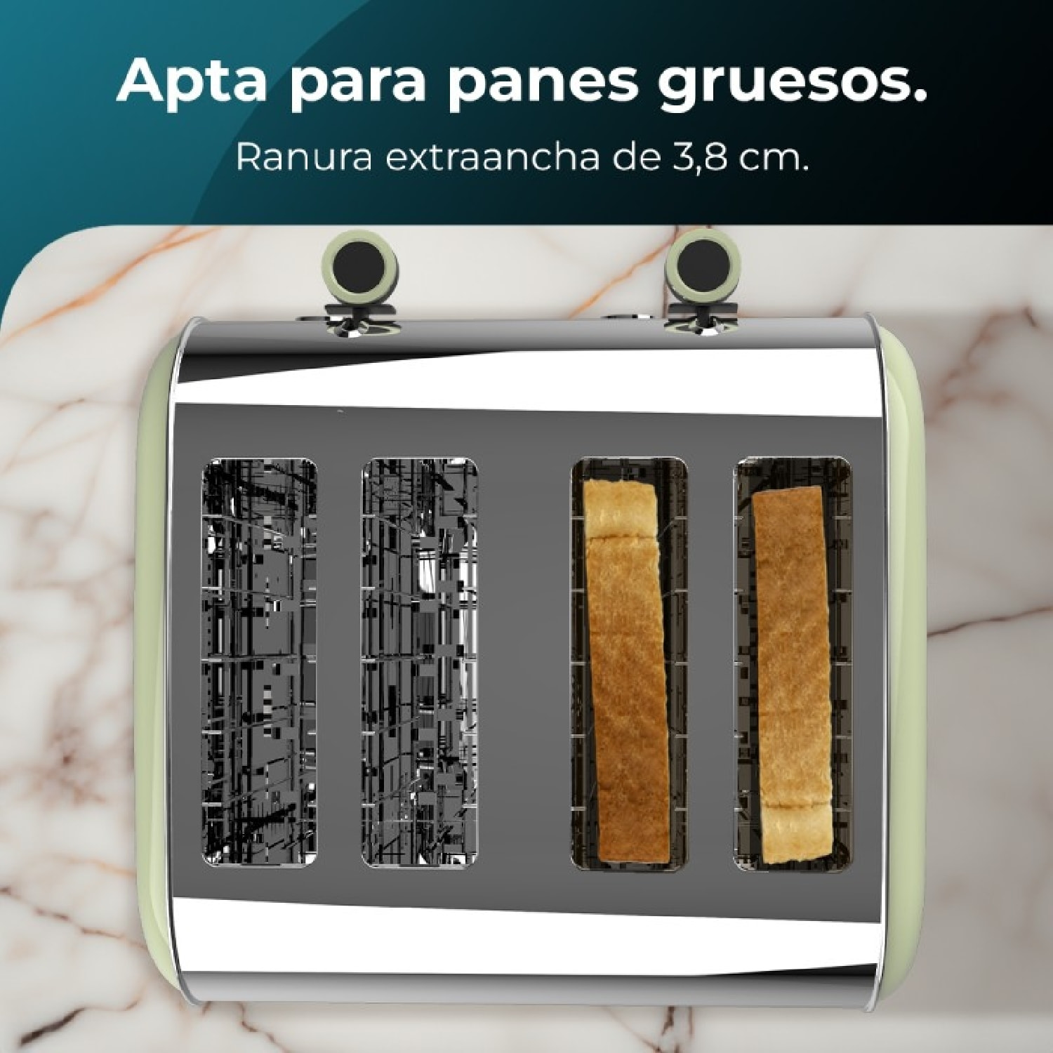 Cecotec Grille-pain vertical Toastin' time 1500 Double Green