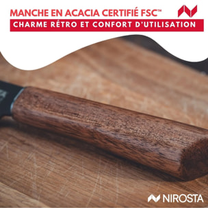 Couteau de cuisine lame crantée 24 cm Nirosta Flow