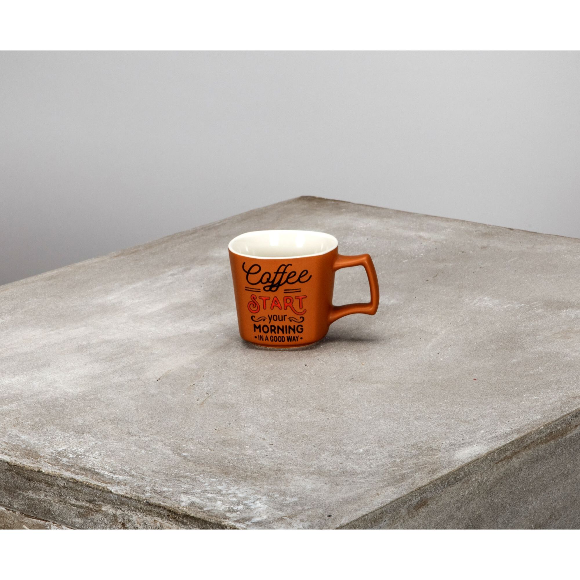 Lot de 6 tasses assorties en grès 27cl COFFEE START