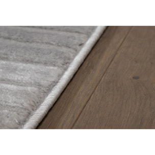 Tapis graphique rectangulaire gris 160 x 230 cm MAGNUS