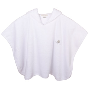 Poncho Eponge 0-24 mois Coton bio Blanc