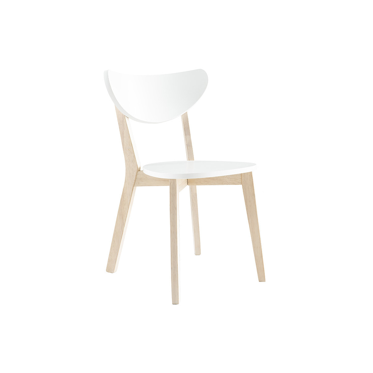 Chaises scandinaves blanc et bois clair (lot de 2) LEENA