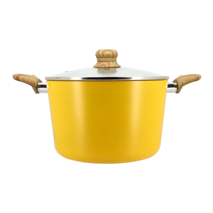 Faitout en revêtement céramique 24cm jaune - tous feux COLORAMA