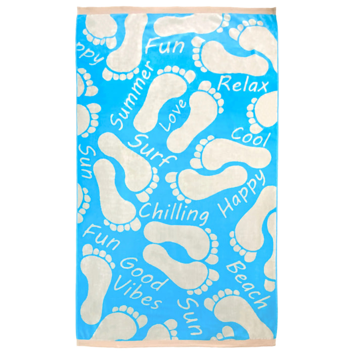 Serviette de plage éponge velours Jacquard - Toledo - 100x175cm - 470g/m²