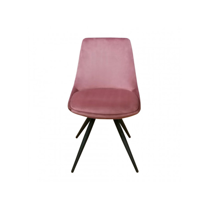 Chaise en velours avec piètement croix en métal noir - COCO