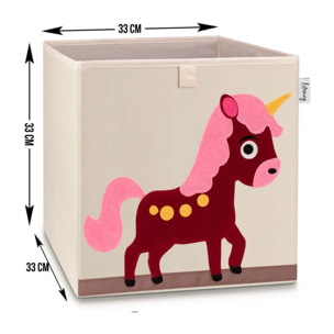 Boîte de rangement en tissu pour enfant "licorne", compatible Ikea Kallax Lifeney