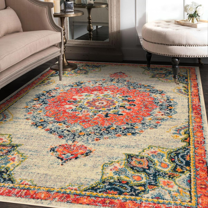 Tapis orient tissé motif traditionnel RUBI