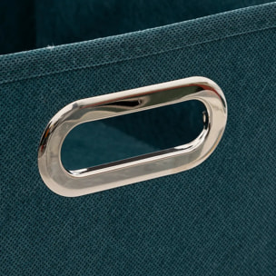 Panier velours 31x15cm "Mix N' Modul" bleu pétrole