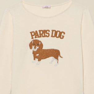 Oltre - T-shirt con stampa e applicazioni - Bianco