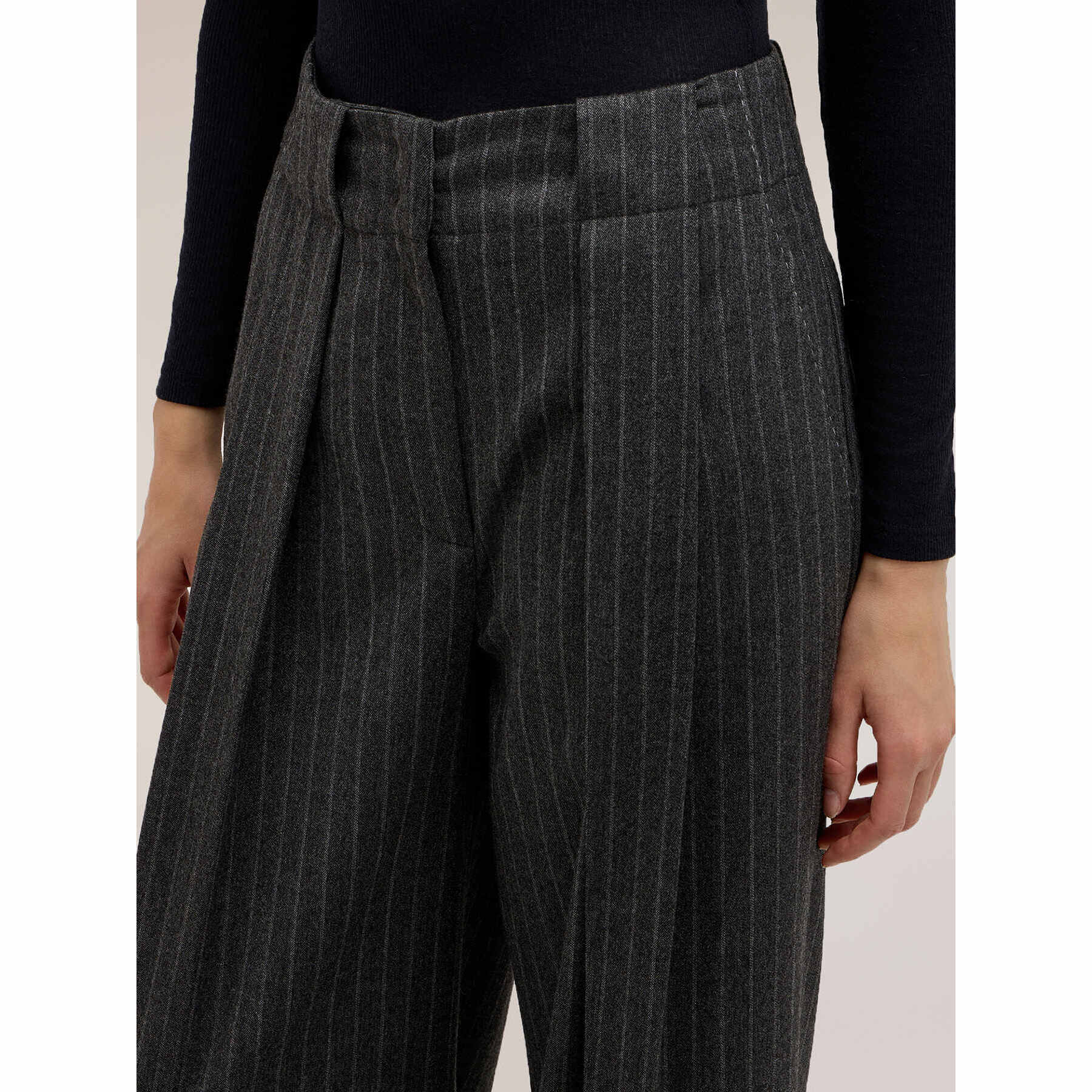 Motivi - Pantaloni palazzo gessati The Tailoring Lab - Grigio