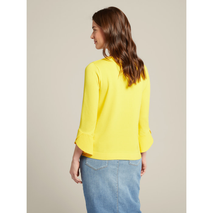 Elena Mirò - Maglia con volant in viscosa ECOVERO™ - Giallo