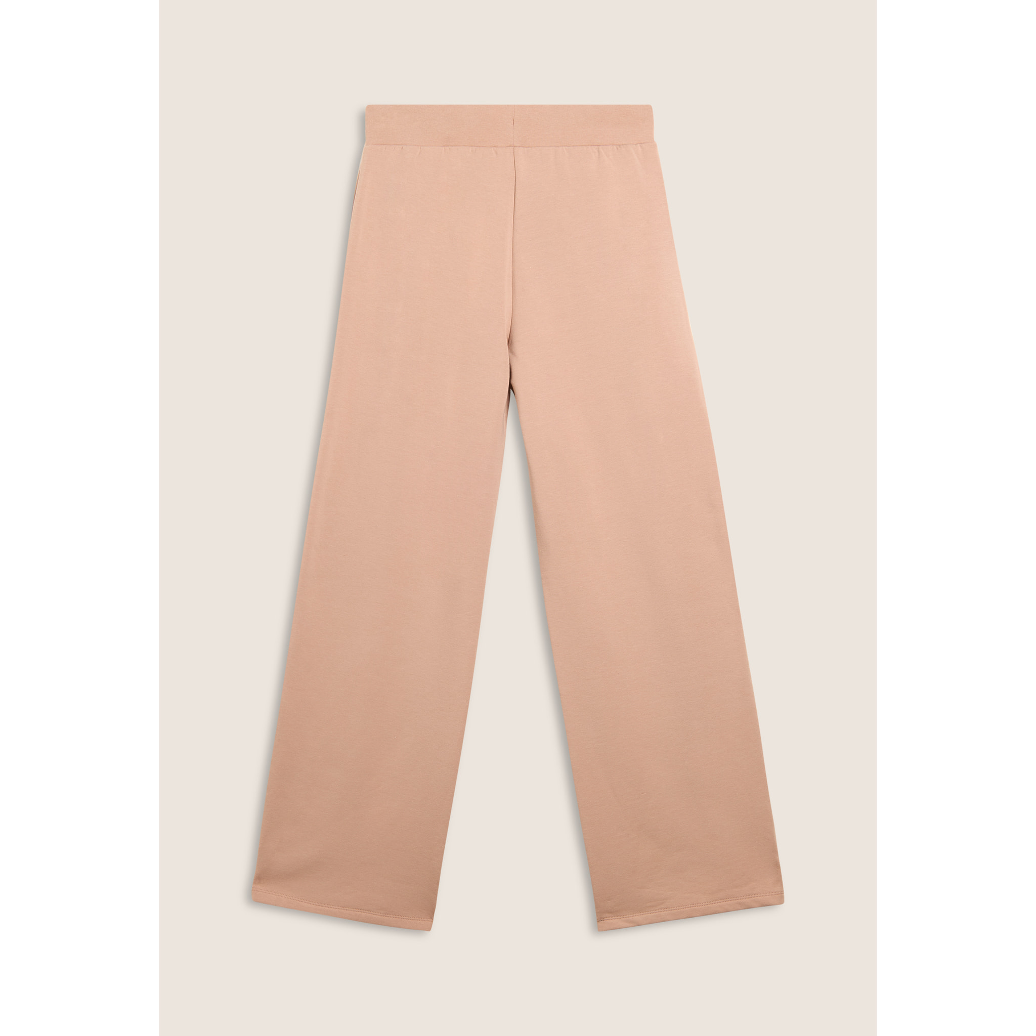 Pantaloni wide leg da donna con logo in strass bicolore