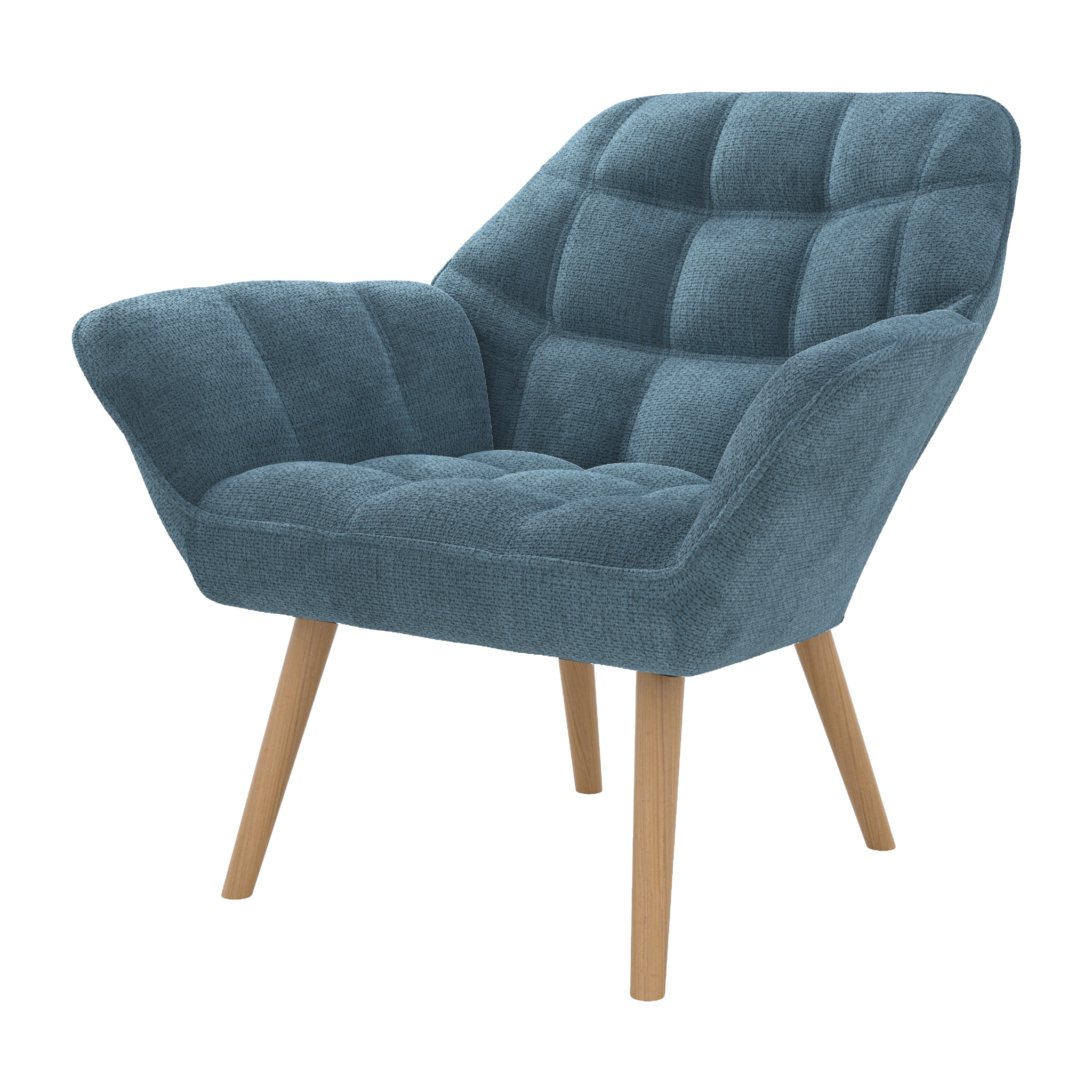 Fauteuil Simba en tissu bleu