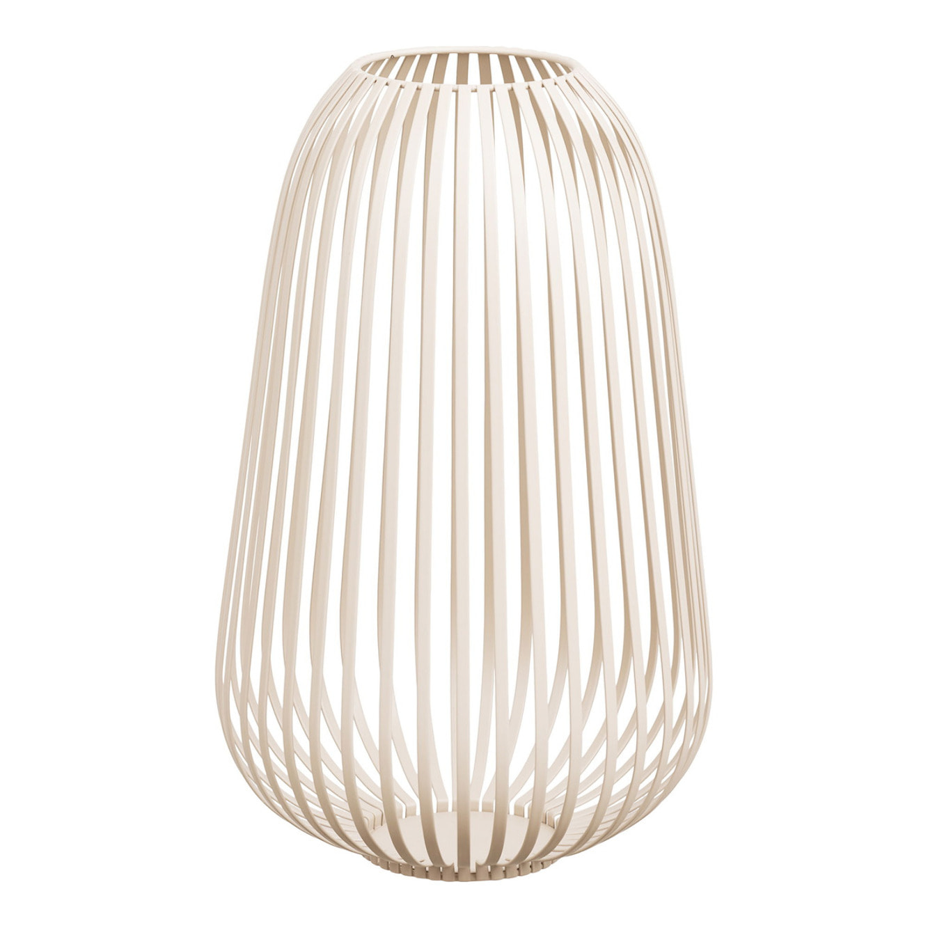 Lanterna Stoense alta in metallo beige a fasce ø24,5x40 cm