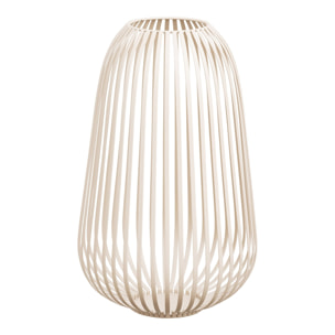 Lanterna Stoense alta in metallo beige a fasce ø24,5x40 cm