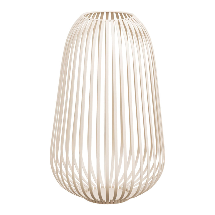 Lanterna Stoense alta in metallo beige a fasce ø24,5x40 cm