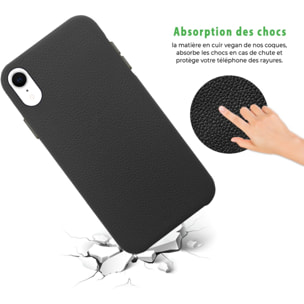 Coque iPhone Xr effet cuir grainé Noir