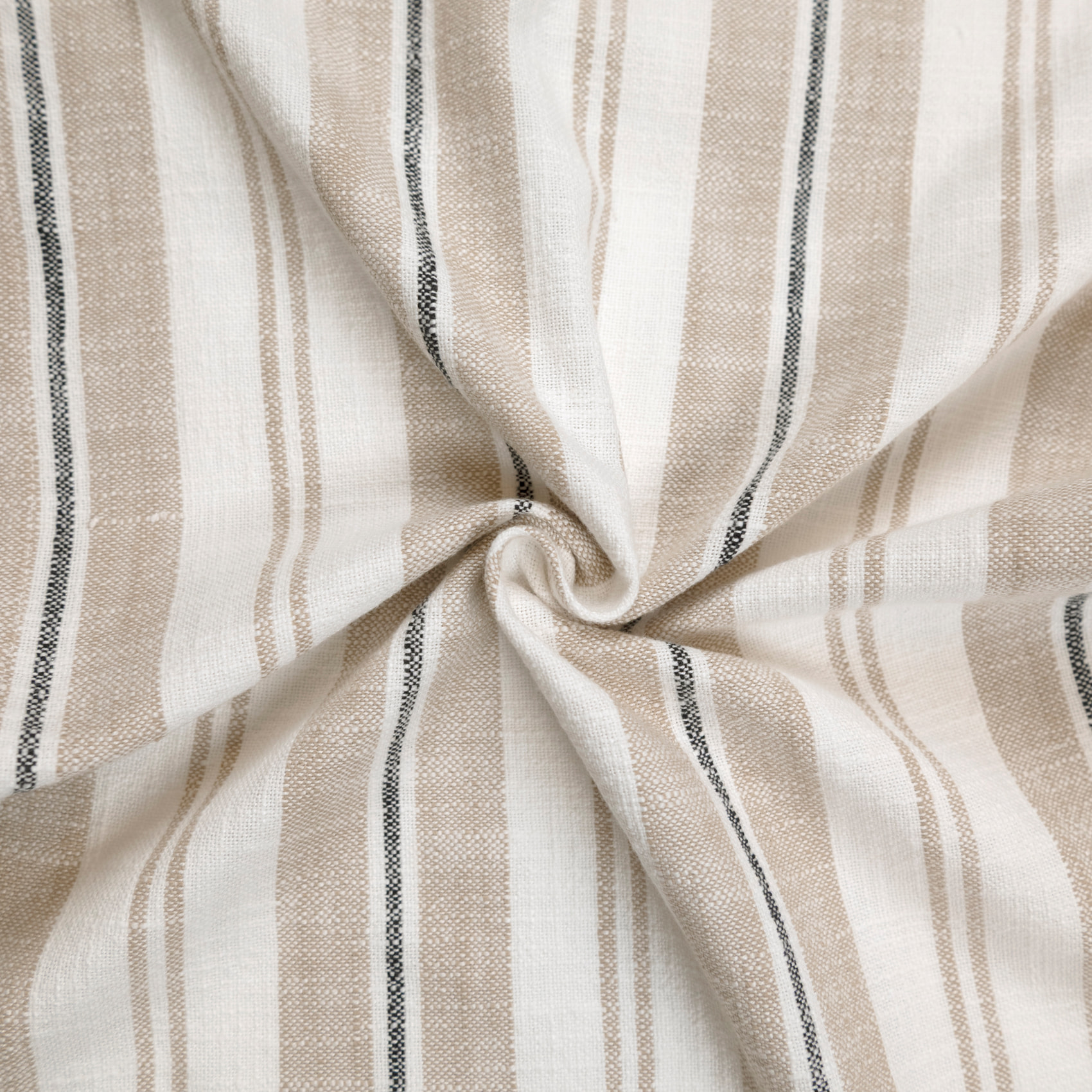 Édredon 100% coton rayures tapissier deux faces LOURMARIN - Beige