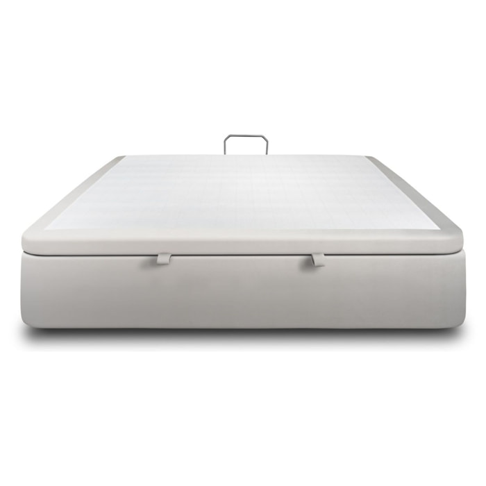 Sommier Coffre en velours chic - Grand coffre et ouverture facile - Montage rapide, adapté à tous les matelas - Hauteur Totale de 39cm - Finition élégante - 2 places