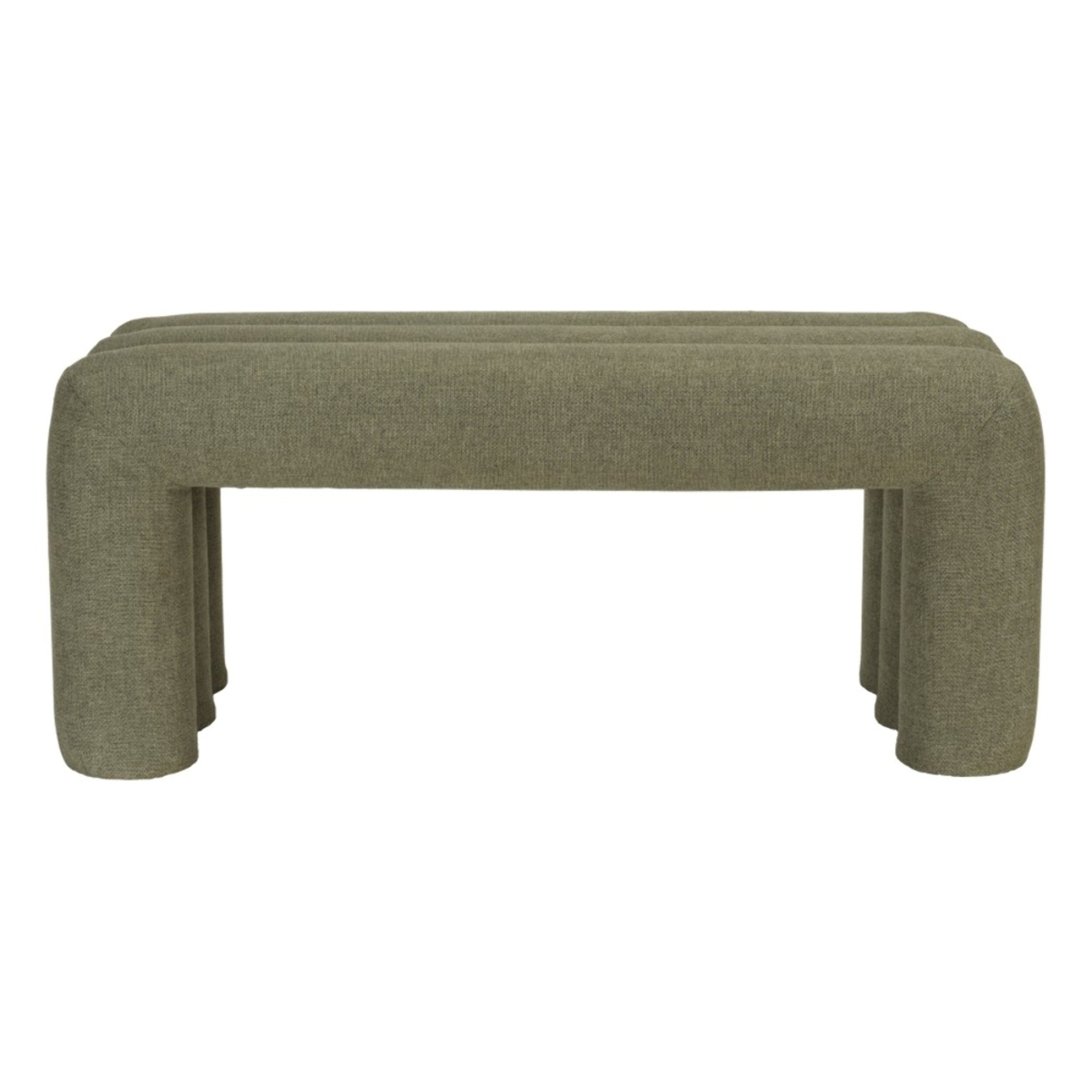 AGATHE - Banc en tissu vert L100cm