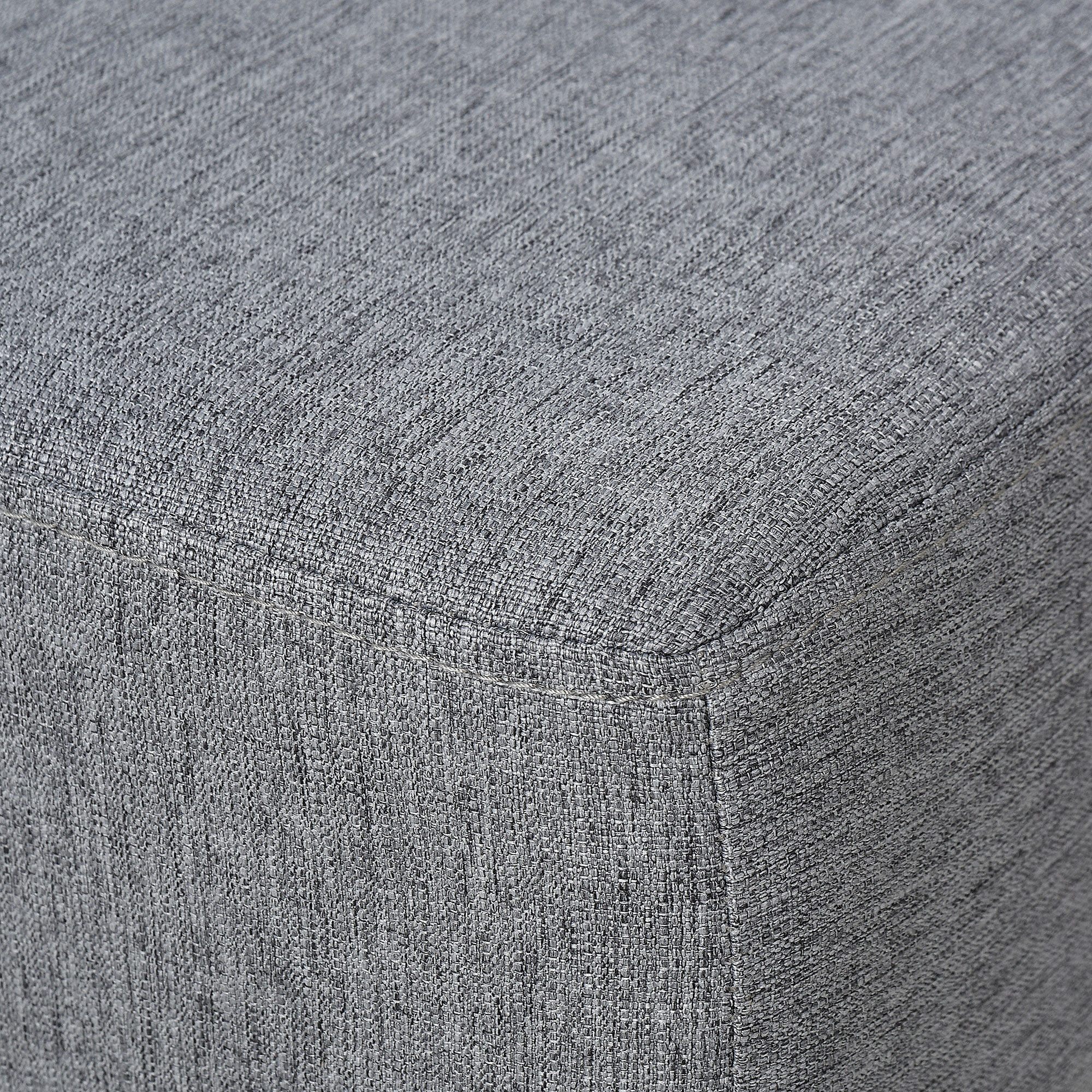 Reposapiés de Salón Taburete Bajo Tapizado en Lino Otomana Rectangular con Estructura de Madera para Sala de Estar Dormitorio Gris