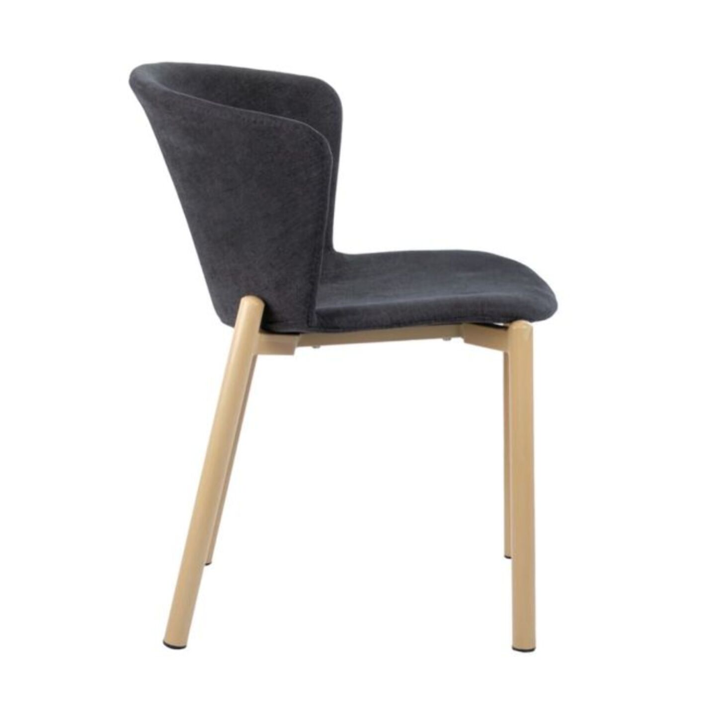 Chaise en tissu pieds en métal effet bois - Gris ou Beige - LOLI