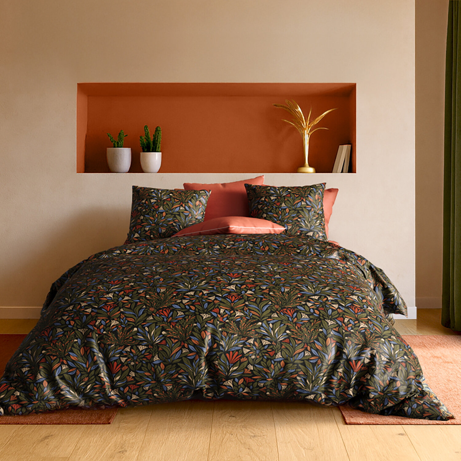 Parure housse de couette + 1 taie 100% percale coton 71fils bogota