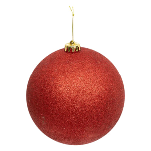 Boule maxi D.15cm pailletée rouge