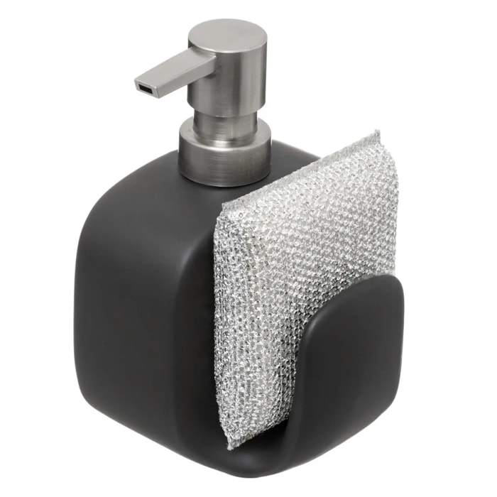 Distributeur savon avec éponge 400ml noir