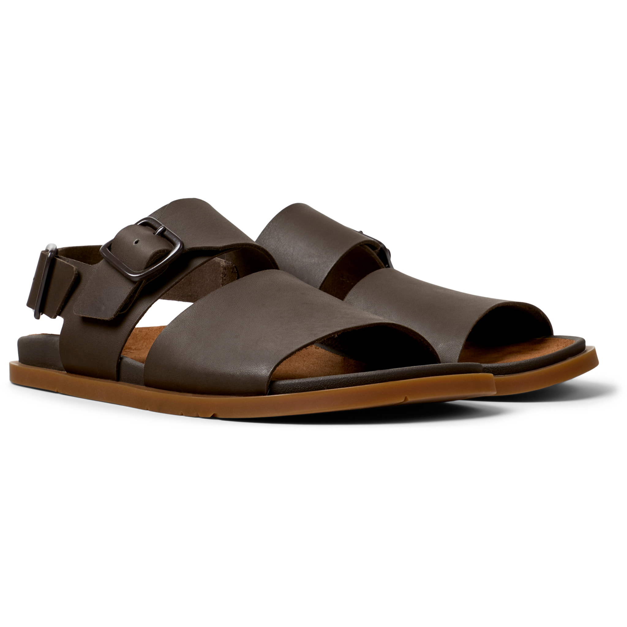 Sandalias - CAMPER Lluc Sandal - Marron - Cuero liso