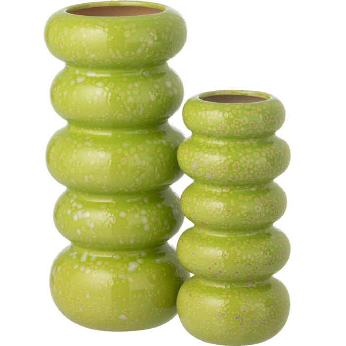 J-Line Vase Anneaux - porcelaine - vert - large