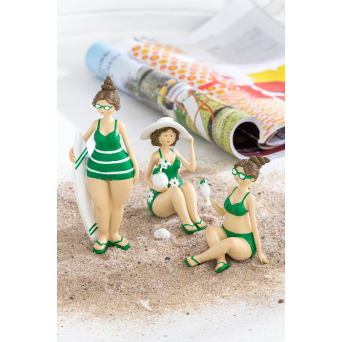J-Line figurine Baigneuse - polyrésine - vert - 3 pcs