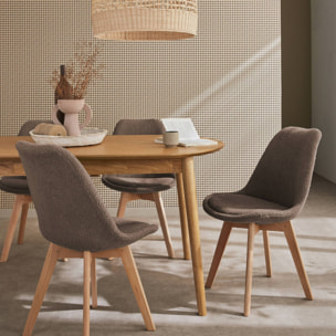 Chaise scandinave bois de hêtre et bouclette (lot de 4) NILS