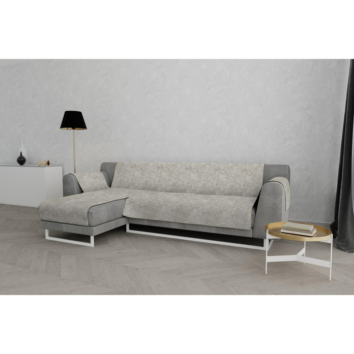 COPRIDIVANO ANTISCIVOLO PENISOLA SINISTRA GLAMOUR MADE IN ITALY- BEIGE