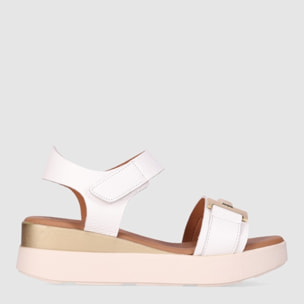 Sandalias de Piel - Blanco - Tacón: 4 cm