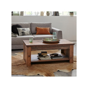 Table basse avec plateau relevable en bois effet vieilli - FRED