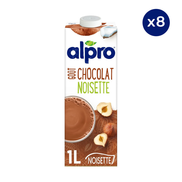 8 x 1L - Alpro - Boisson Végétale - Chocolat Noisettes