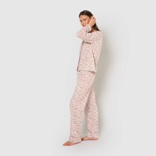 Pijama camisero algodón selvana rosa